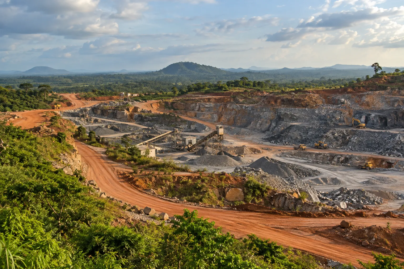 Machinery at an open-pit mine
